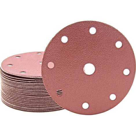 MioTools Fox Klett-Schleifscheiben, 150 mm, 9-Loch, f. Exzenterschleifer, Normalkorund (25 Stk.) K24