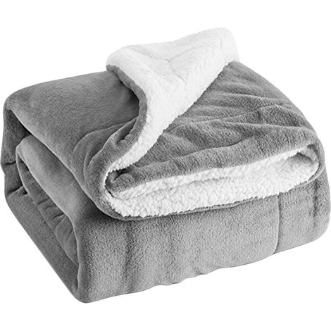 Couverture En Peluche Douce - Tissu Velours De Mouton - Double Face Brossée - Hiver Épaisse - Pour Canapé Lit Ou Extérieur - 1 Pièce (1/2)