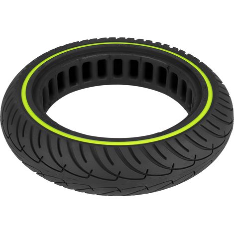 Pneu universel anti-éclatement 8 1/2 x 2 pour trottinette électrique Xiaomi, pneu plein résistant à l'usure avec bande de roulement intérieure verte fluorescente de 8,5 pouces
