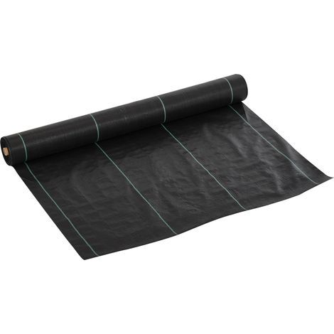 50 x 1 m große Mulchfolie aus Polypropylen (PP) mit Drainage und Atmungsaktivität für Gemüsegärten, Gewächshäuser und Blumengärten, schwarz (1/5)