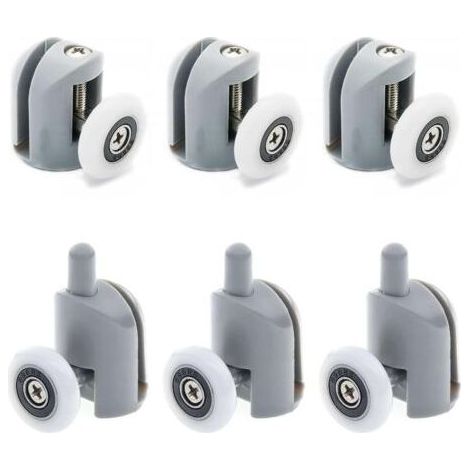 23-mm-Schiebetürrollen für Duschen aus Aluminiumlegierung, 6 Stück (1/5)