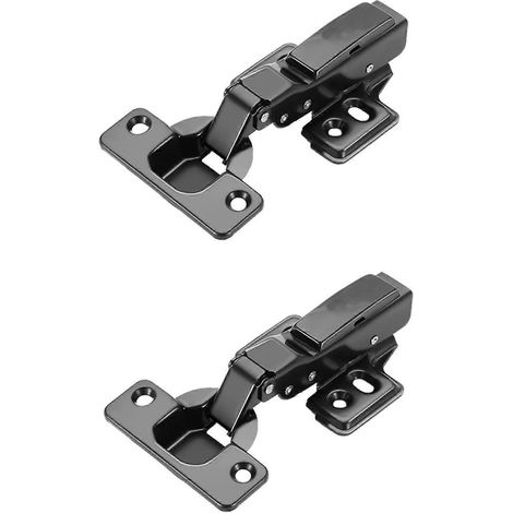 NUOBESTY Lot de 2 charnières de porte d'armoire en acier avec amortisseur hydraulique (1/5)