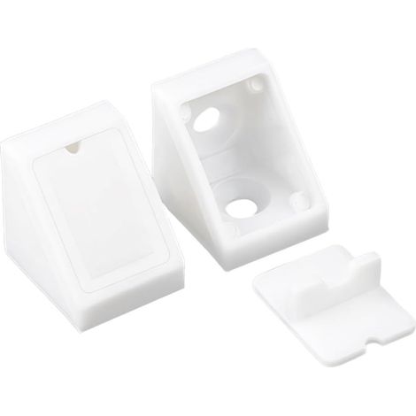 Lot de 20 raccords d'étagère en plastique blanc à angle droit - Vis non incluses - 90 ° (1/5)