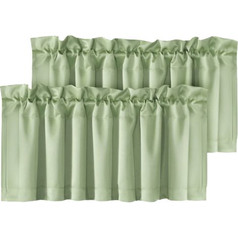 2pcs Rideau, Tissu épaissi, Couleur unie, Cuisine, Salle de bain (1/5)