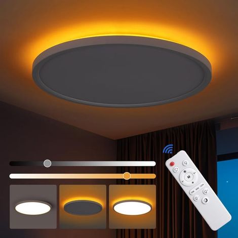 Plafonnier LED 1800K, veilleuse à intensité variable, 3200 lm, 3000-6500K, avec télécommande, minuterie d'ambiance discrète, plafonnier réglable (SKU produit : 96813669 SKU Offre : mkh25.7.22-24) (1/5)