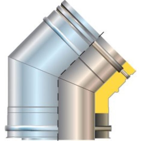 Curva inox dp 45° 200-250 304l - zinco calabria (1/2)