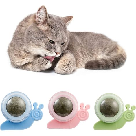 Boules À Chat - Jouet Murale Rotative 360° - Herbe À Chat Naturelle - Pour Stimuler L'Activité Féline - Lot De 3 (1/5)