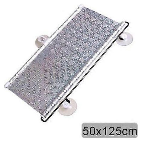 Pare-soleil de voiture rétractable et pliable, protection solaire pour pare-brise, rideau pare-soleil anti-UV, argenté, 50 x 125 cm (1/5)