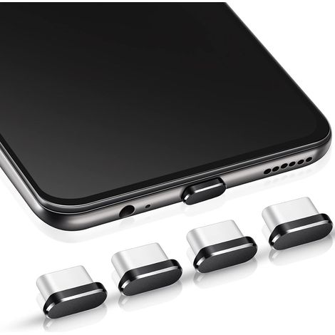Tapón antipolvo USB C, tapa protectora de puerto tipo C, color negro (4 unidades) (1/5)