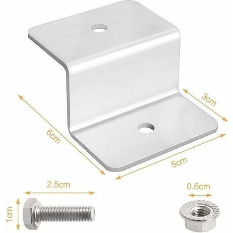 Ulisem Panneau Solaire en Z, 8pièce Panneaux Solaire Support en Aluminium Conviennent aux Véhicules Récréatifs aux Toits, Montage de Panneau Solaire Adopte un Design en Forme de Z(avec 16 Écrous et 16 (1/5)