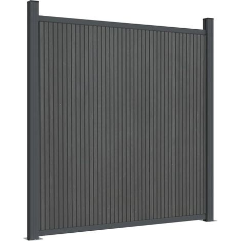 Panneau de clôture gris 180x186 cm WPC CFW649720 (1/5)