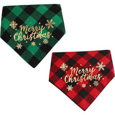 2-Piece Triangular Dog Scarves, Christmas Bandanas, Festive Pet Accessories to Create a Warm Atmosphere During the (1/5)