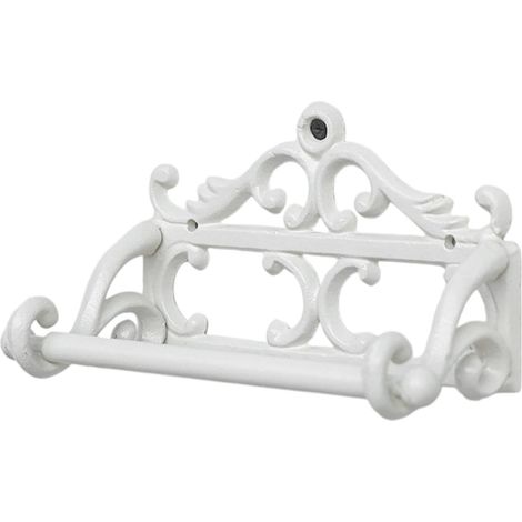 Porte-Rouleau de Papier Toilette en Fer, rétro Vintage, Support Mural pour Papier Toilette, Porte-Serviettes, décoration d'intérieur pour, Blanc (1/5)