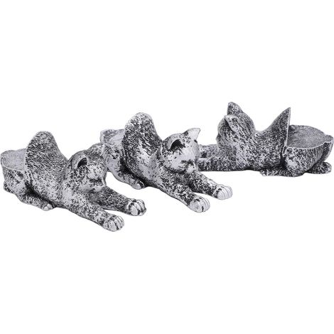 Cat Plant Stand Holder 3pcs Indoor Outdoor Decor (Lazy Cat) (1/5)