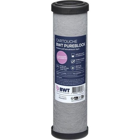 Aktivkohle-Patrone - BWT - PUREBLOCK 10 µm - Beseitigung von Geschmäckern/Gerüchen/Chlor/organischen Stoffen - Feinfiltration