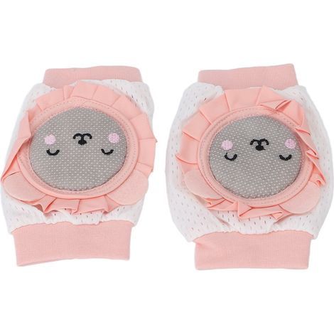Lot de 2 genouillères bébé rose chat, protection respirante, épaissies, fermeture élastique, ajustables, mignonnes, antidérapantes (1/5)