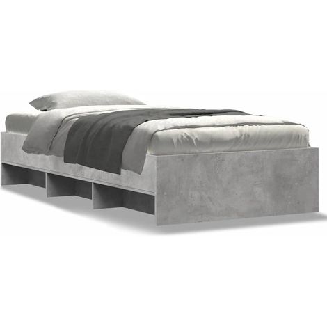 Maison Exclusive - Bettgestell Betongrau 100x200 cm Holzwerkstoff (1/5)