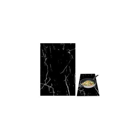 Tapis de protection pour plaque à induction en silicone résistant à la chaleur pour cuisinières électriques, lavable et recyclé (noir marbré) 52 x 78 cm (1/5)