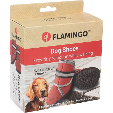 Chaussures Kajan Rouge L 8.7 x 7 cm. 2 pièces pour chien - Flamingo