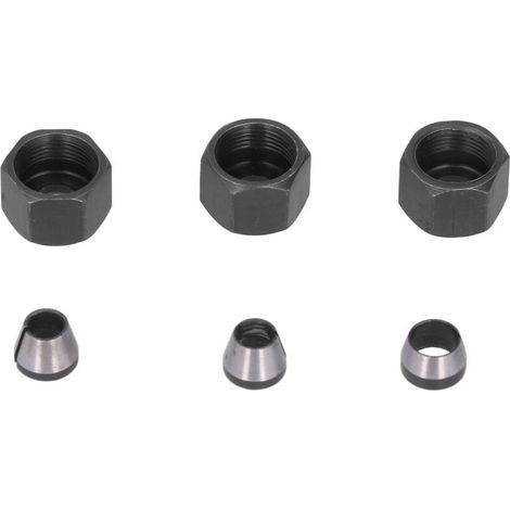 6 Pièces Mandrin de Fraiseuse Acier Carbone 6mm 6.35mm 8mm avec Écrous pour Débroussailleuse (1/5)
