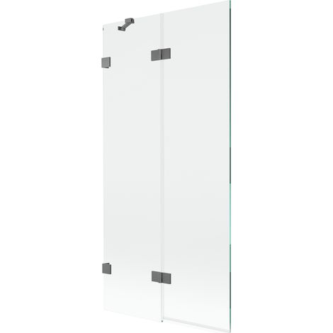 Paroi de baignoire à 2 volets gauche 90 x 150 cm, transparent, métal canon - 897-090-100-95-00-L (1/5)