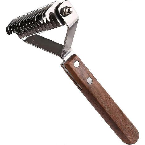 Peigne Coat King pour l'élimination du sous-poil canin, 14 lames, pour les pelages durs, pour démêler les nœuds et garder le pelage bien entretenu.-AquaForge
