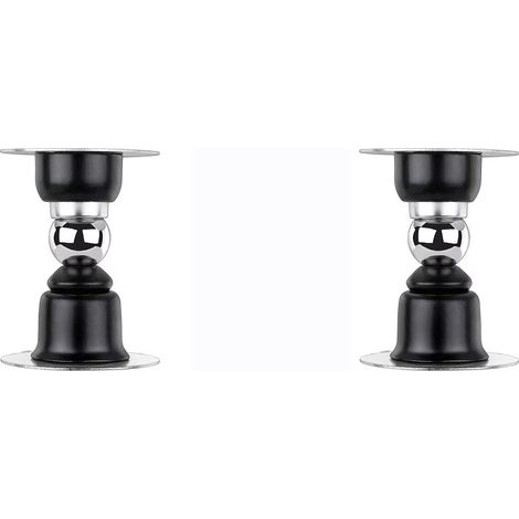 2 Arrets Porte Magnetiques Acier Inox Noir 3M ou Vis (1/5)