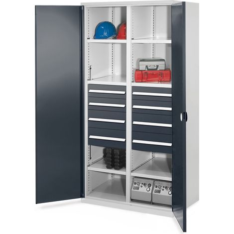 Kappes Schwerlastschränke mit Mitteltrennwand 1950x1000x600mm Doppelwandtüren Modell 54 anthrazitgrau