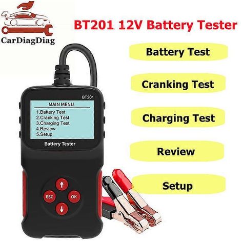 Testeur de batterie BT201 pour voiture - Scanner automobile universel 12 V - Outil de diagnostic multifonction - Prise en charge de 6 langues (1/5)