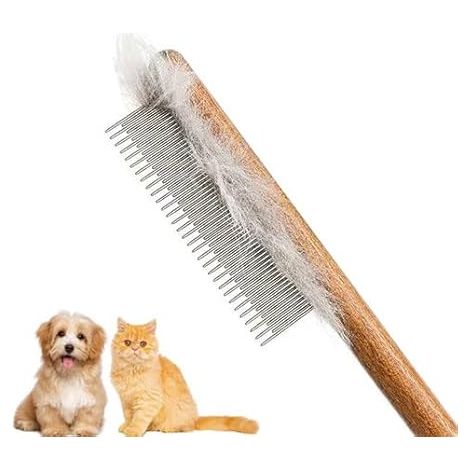 Peigne pour chat, peigne pour chien, peigne en bois massif pour le toilettage des chats, chiens et lapins (1/5)