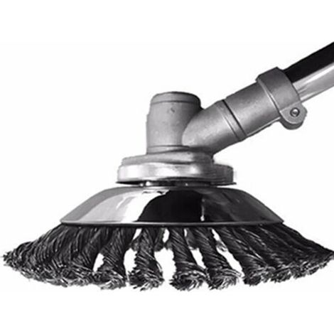 Accessoire de coupe-bordures robuste, brosse métallique professionnelle pour un jardinage haute performance, compatibilité universelle et installation facile (1/5)