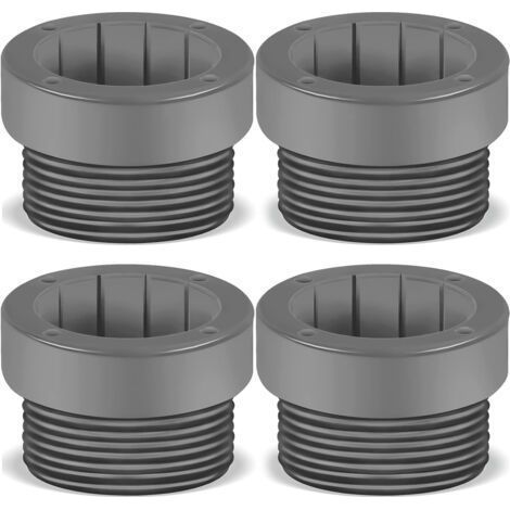 Lot de 4 adaptateurs filetés pour stabilisateur de parasol de piscine, manchons de fixation pour poteau de parasol de piscine, insert stabilisateur pour terrasse extérieure, 4,4 cm (1/4)