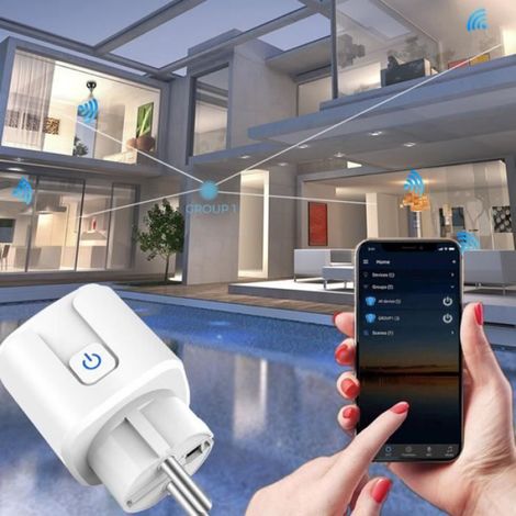 2P - WIFI - 2pcs - prise intelligente Tuya ZigBee 20A, Standard européen, sans fil, pour maison connectée, fo (1/4)