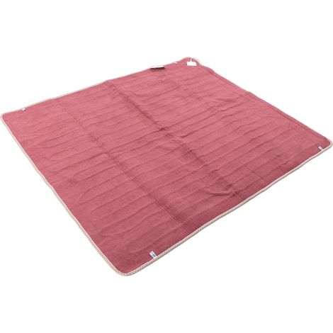 Rote elektrische Heizdecke mit Zeitschaltuhr, gleichmäßige Wärmeverteilung, für Zuhause oder Studentenwohnheim, EU-Stecker, 220 V AC, 150 x 80 cm, 60 W (1/5)