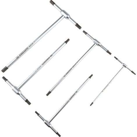 Facom Metric T Handle Hexagon Key Set 5 Piece With 3 Hexagon Ends FCM84TCJE5