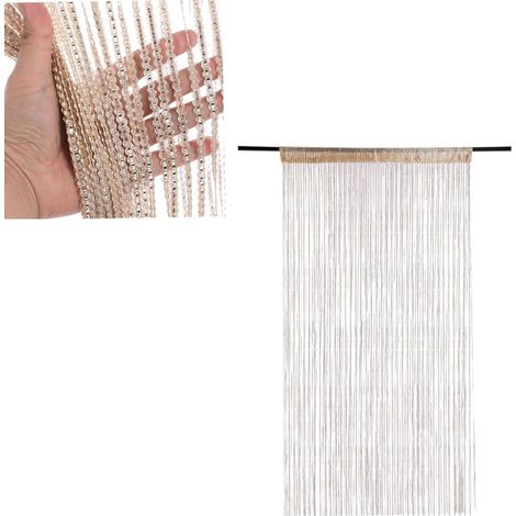 Rideau suspendu à pompons décoratif 91×200cm, séparateur de pièce pour salon, chambre, mariage et fenêtre (1/5)
