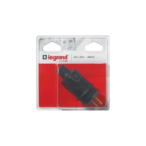 LEGRAND LEG93914 FICHE 2P+T 16 A CAOUTCHOUC SORTIE DROITE IP 44 IK 08 (1/2)