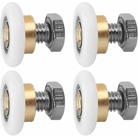 Rodillo para puerta corredera, 4 rodillos para ducha, rueda de repuesto para puerta corredera (20 mm) (1/5)