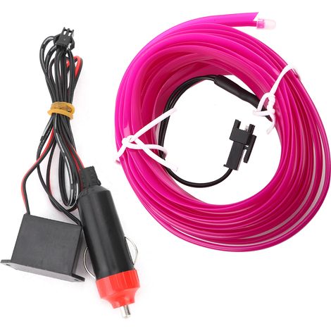 Bandes lumineuses décoratives pour voiture, éclairage intérieur, accessoires de modification de phares LED EL à lumière froide pour voiture, violet de 4 mètres. (1/5)