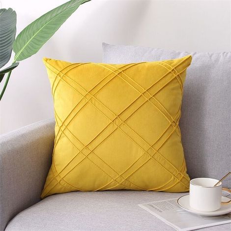 Housse de Coussin 2 pièces Géométriques Tridimensionnelles Velours Taie d'oreiller 45 x 45 cm Maison Canapé Chambre Voiture Décoratif (Bleu Marin) (1/5)