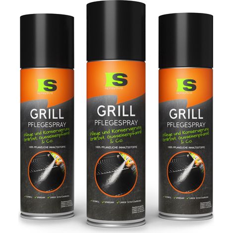 Spraytive 3x 500ml Grill-Pflegespray - BBQ Grill-Reiniger - Antihaftspray - Pflegt & Konserviert Grillroste, Pfannen (Edelstahl, Gusseisen) & Co. (1/5)