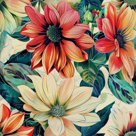 Tela decorativa para exteriores Oxford - Motivo floral I DX5210 (1/5)