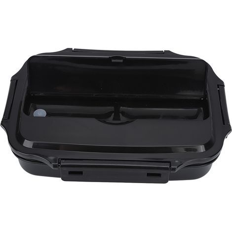 Isolierte Bento-Box mit 3 Fächern, Edelstahl 304, geeignet für Schule oder Büro, schwarz (1/5)