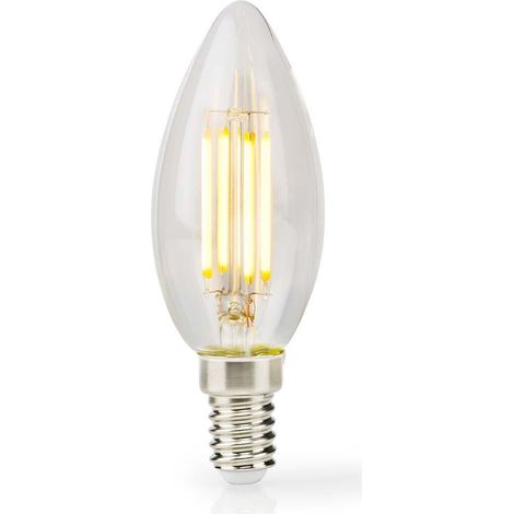 Nedis LED Vela E14 bombilla transparente 4.5W retro