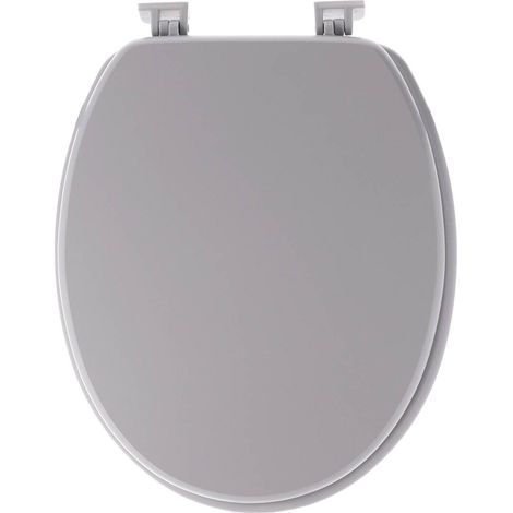 Sedile per wc in mdf da 18 pollici con fissaggi in plastica - grigio chiaro - Tendance