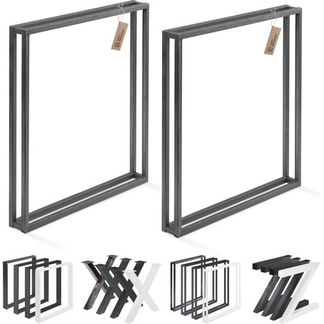 LAMO Manufaktur Pieds pour table è manger Pieds de bureau, modèle : Frame profil 20x20 mm taille 70x72 cm (L x H) Acier Brut 2 pièces LTS-18-L-EE-0000 (1/5)