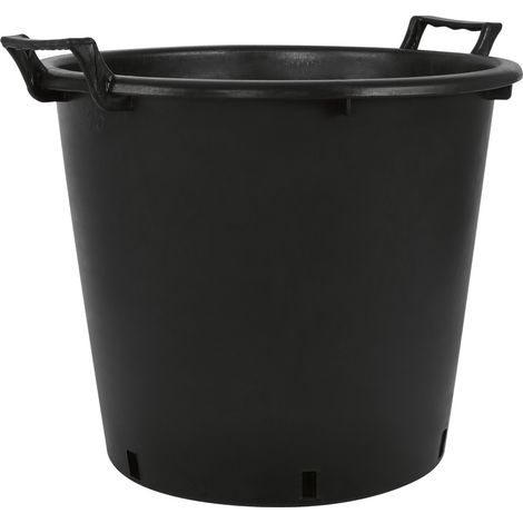 Geli – Conteneur de plantation avec poignées – Noir, Ø 45 cm, 35 l