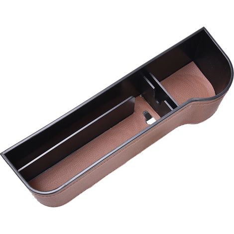 (Marron à droite) Organisateur d'espace pour siège auto, panier de rangement latéral pour console centrale, boîte de rangement pour divers objets, attrape-téléphone, clés, cartes, stylo (1/5)
