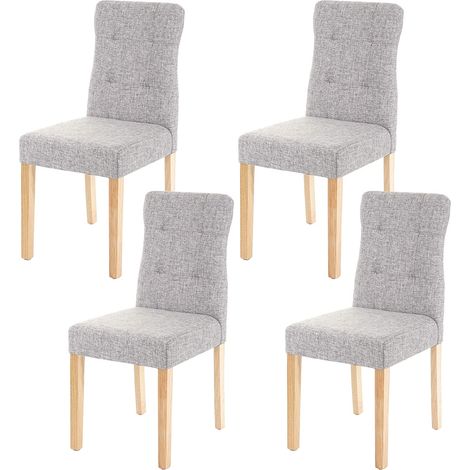 Juego de 4 sillas de tela gris con patas de madera clara CDS04545 (1/4)