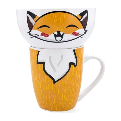 Juego de Tazas Quid Zoo Multicolor Cerámica Zorro